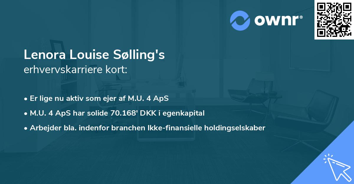 Lenora Louise Sølling's erhvervskarriere kort