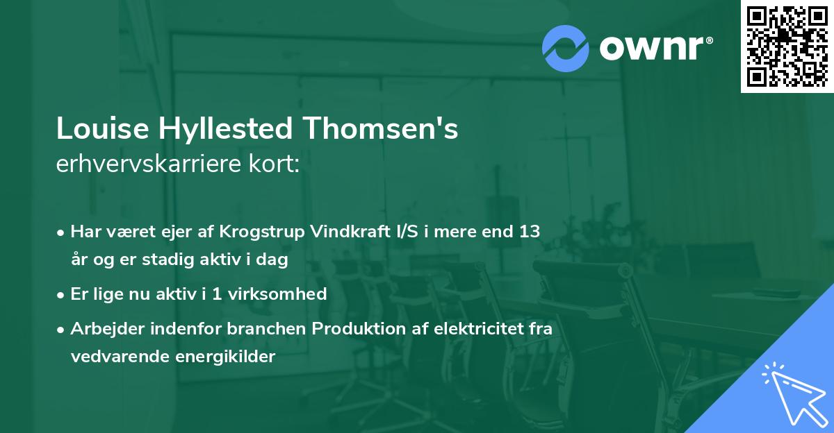 Louise Hyllested Thomsen's erhvervskarriere kort