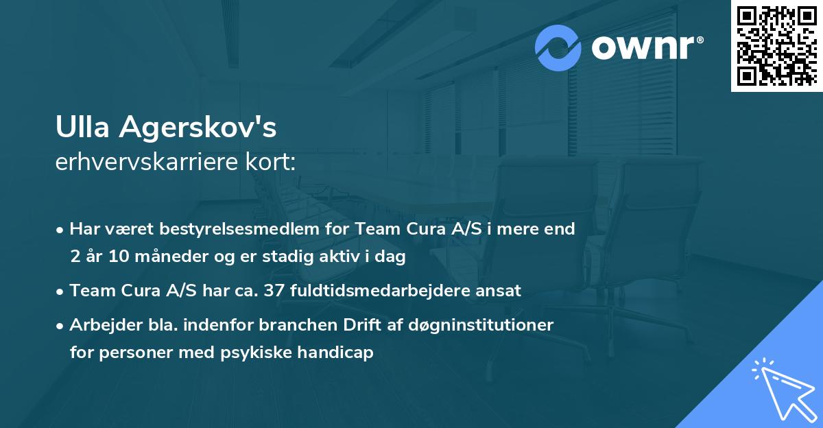 Ulla Agerskov's erhvervskarriere kort