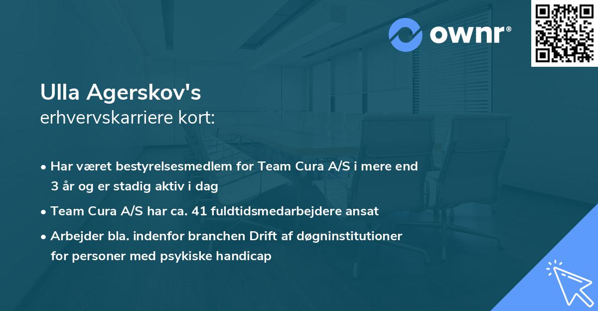 Ulla Agerskov's erhvervskarriere kort