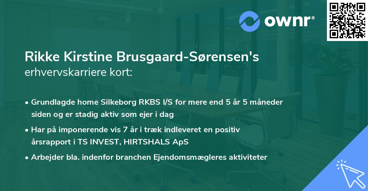 Rikke Kirstine Brusgaard-Sørensen's erhvervskarriere kort