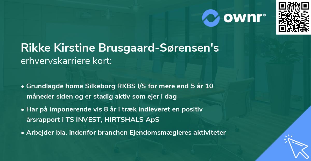 Rikke Kirstine Brusgaard-Sørensen's erhvervskarriere kort