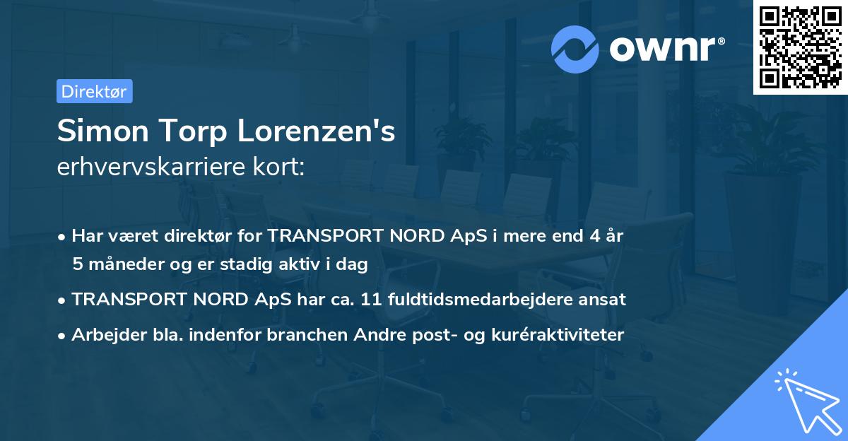 Simon Torp Lorenzen's erhvervskarriere kort