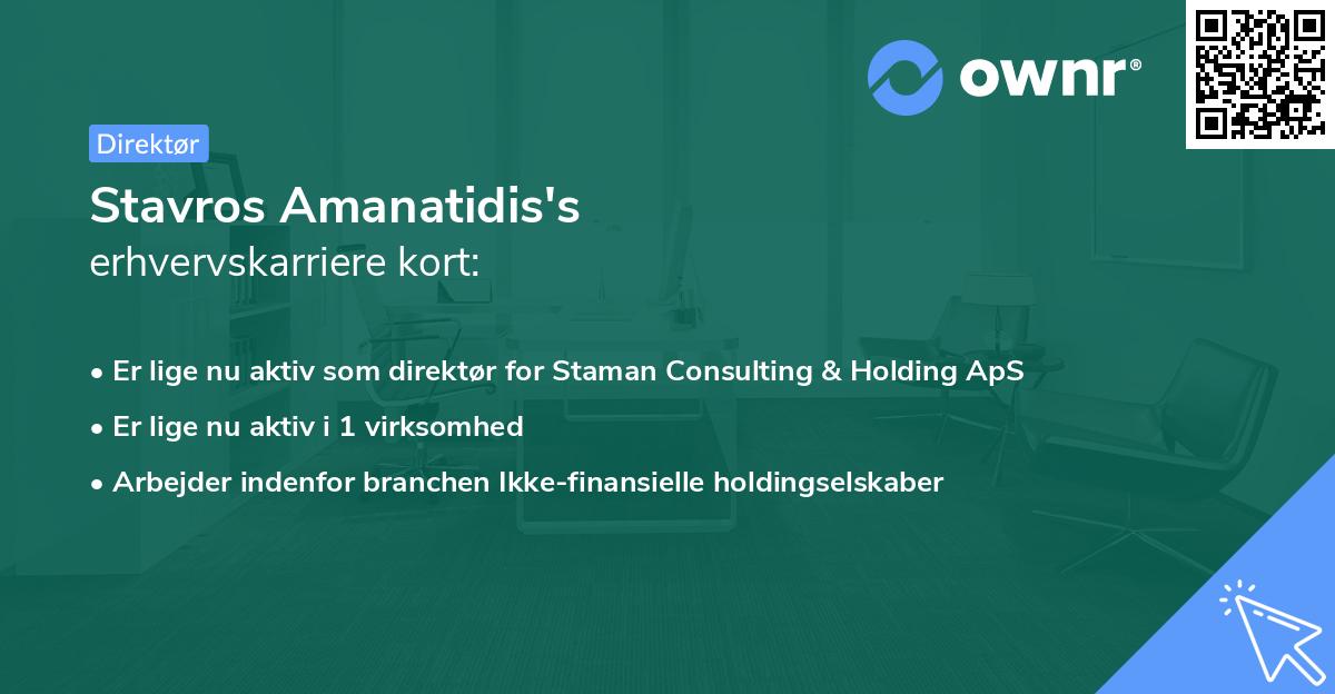 Stavros Amanatidis's erhvervskarriere kort