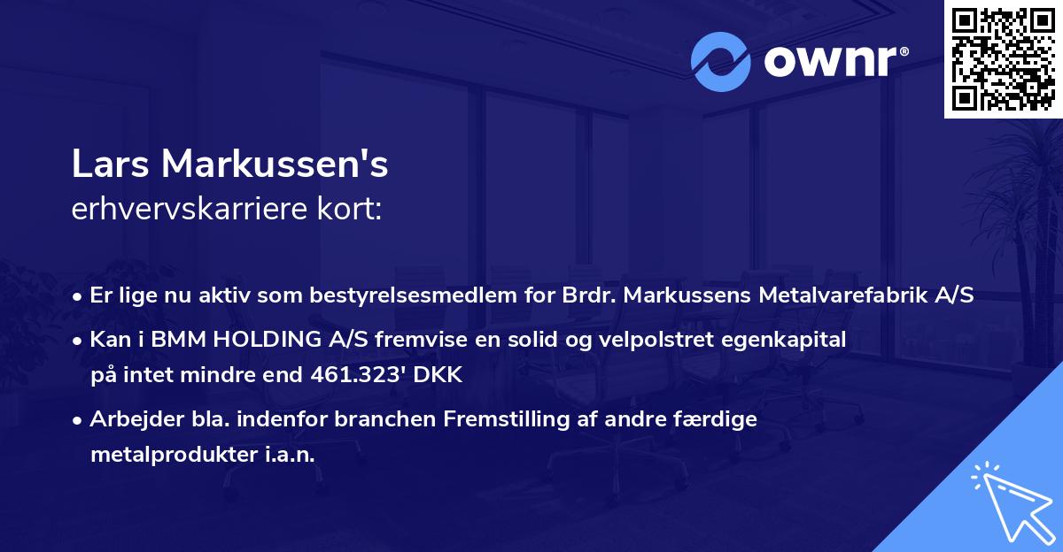 Lars Markussen's erhvervskarriere kort