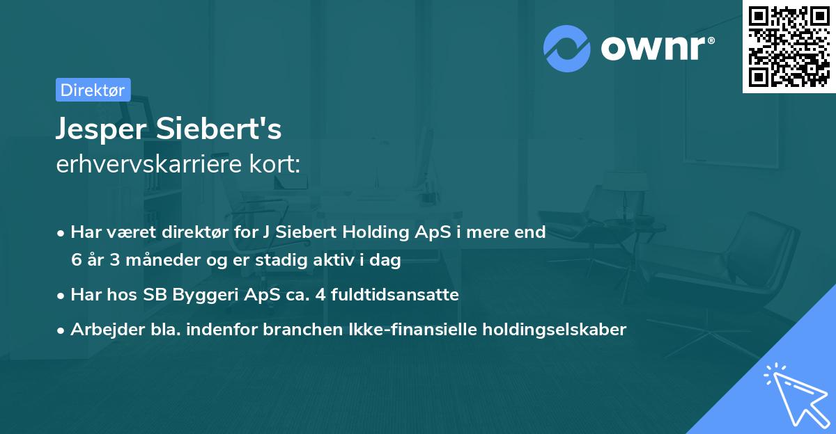 Jesper Siebert's erhvervskarriere kort