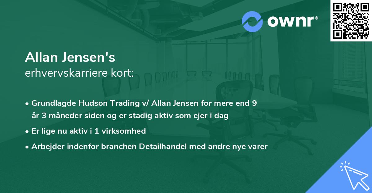 Allan Jensen's erhvervskarriere kort