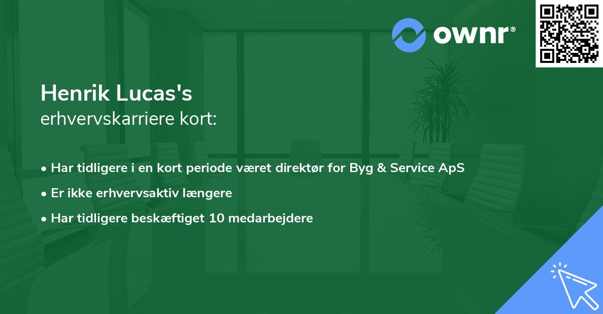 Henrik Lucas's erhvervskarriere kort