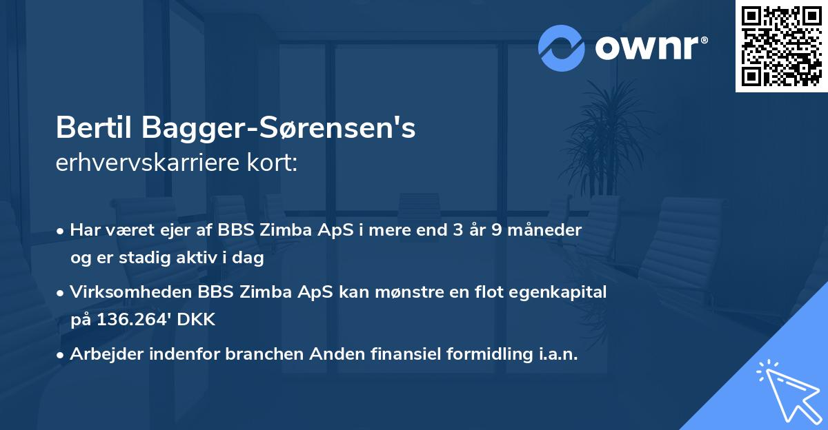 Bertil Bagger-Sørensen's erhvervskarriere kort