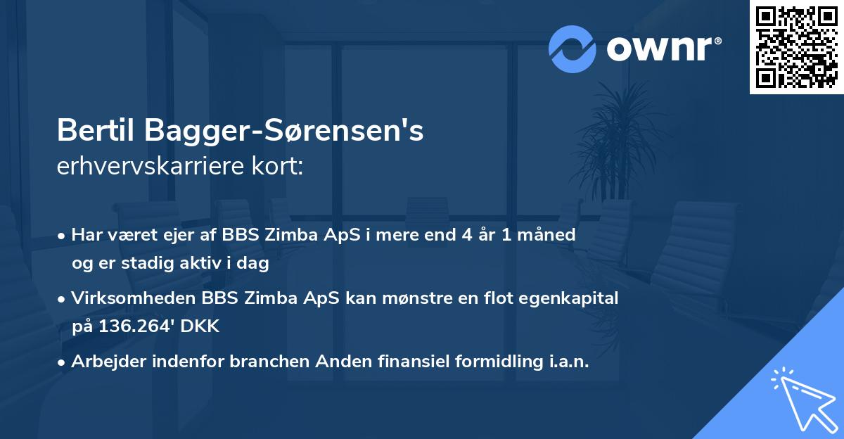 Bertil Bagger-Sørensen's erhvervskarriere kort