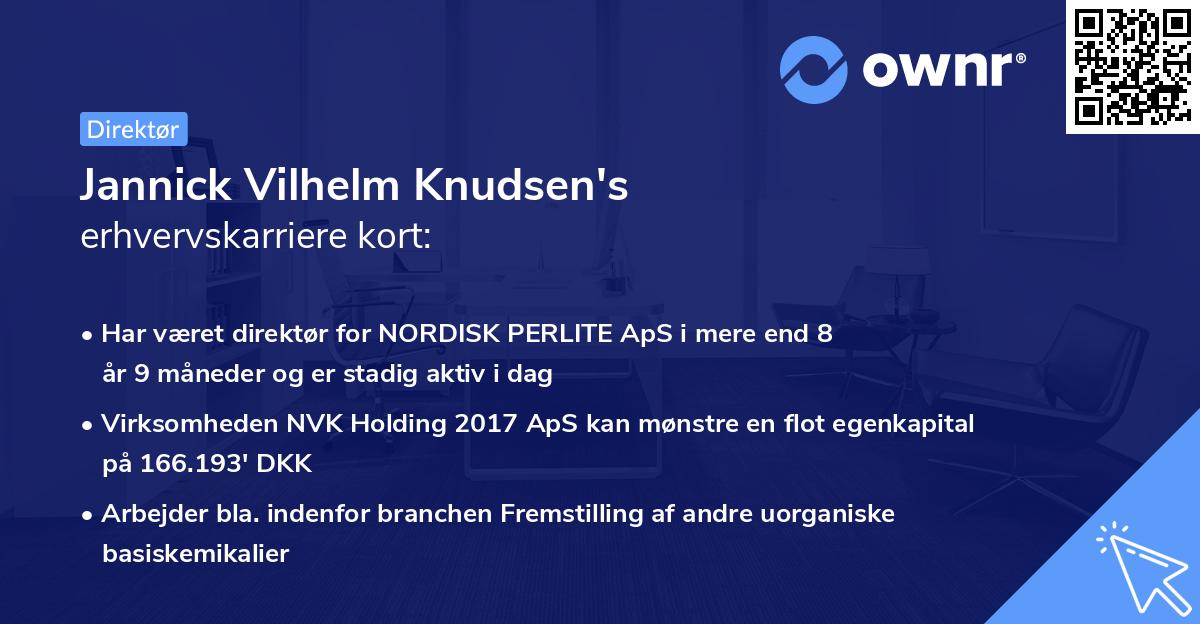 Jannick Vilhelm Knudsen's erhvervskarriere kort