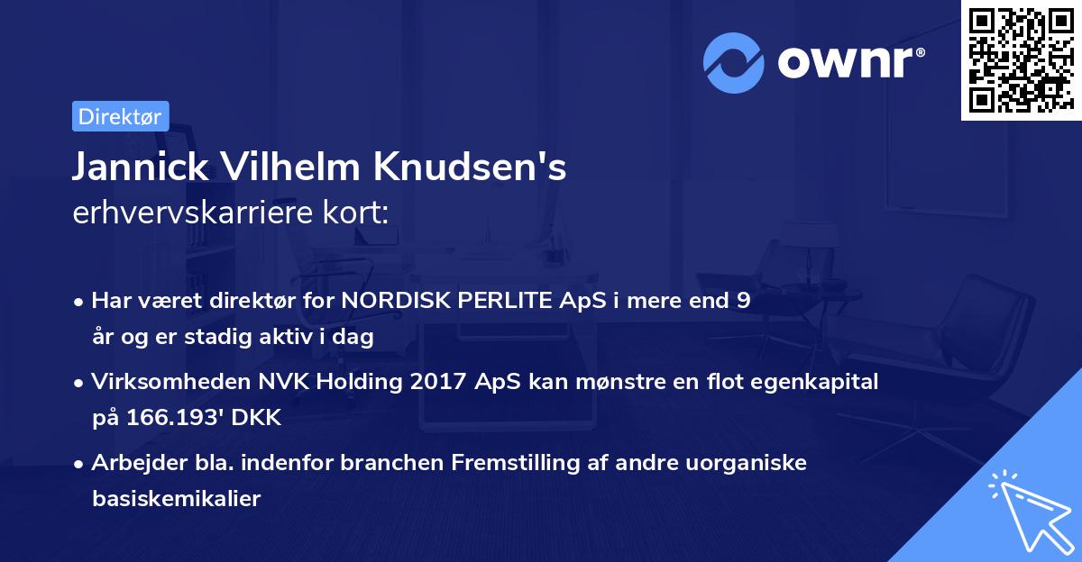Jannick Vilhelm Knudsen's erhvervskarriere kort