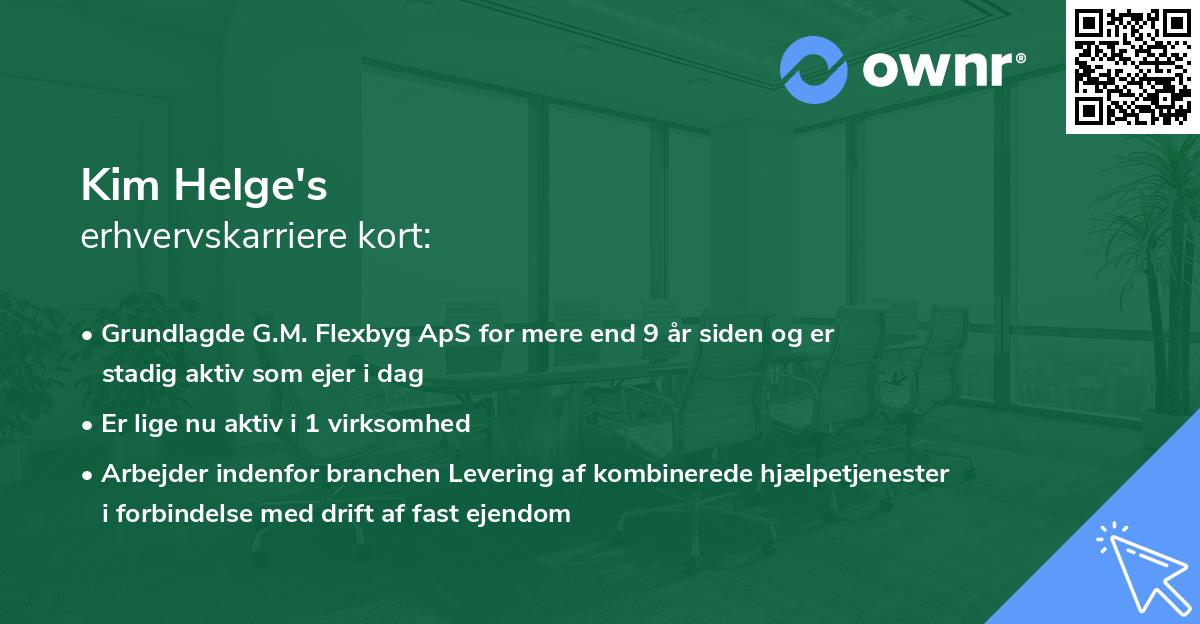 Kim Helge's erhvervskarriere kort