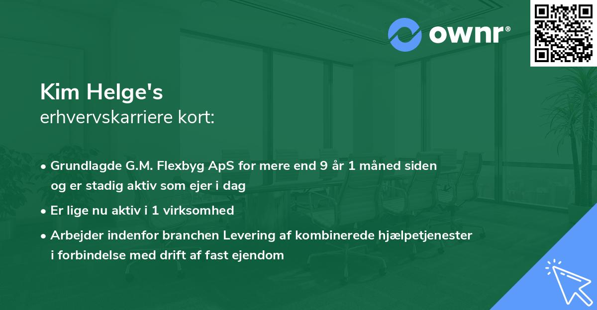 Kim Helge's erhvervskarriere kort