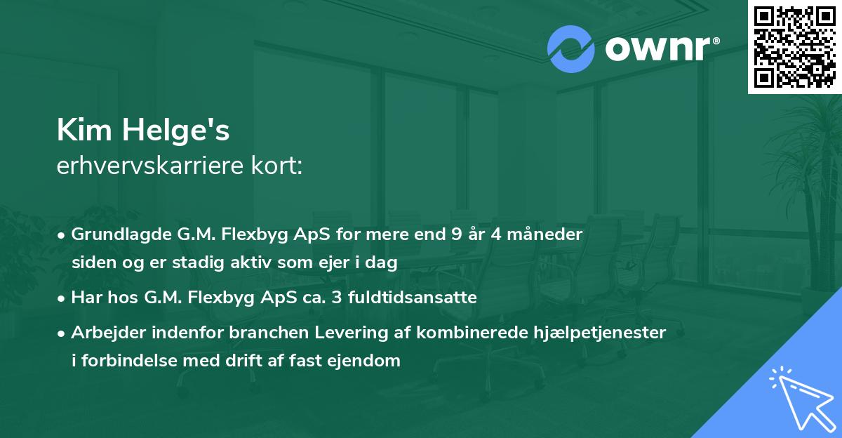 Kim Helge's erhvervskarriere kort