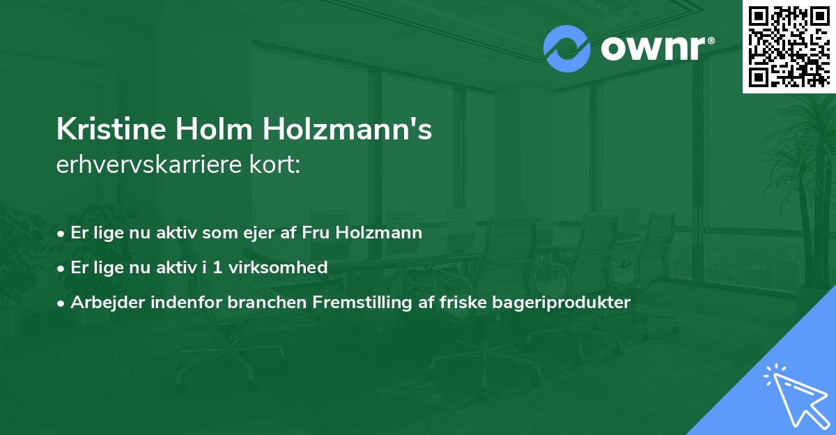 Kristine Holm Holzmann's erhvervskarriere kort