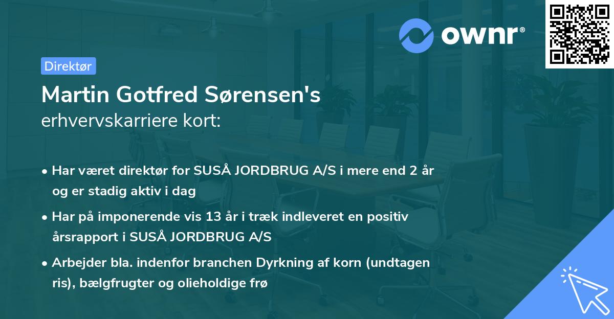Martin Gotfred Sørensen's erhvervskarriere kort