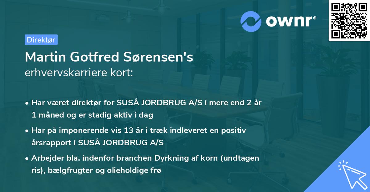 Martin Gotfred Sørensen's erhvervskarriere kort