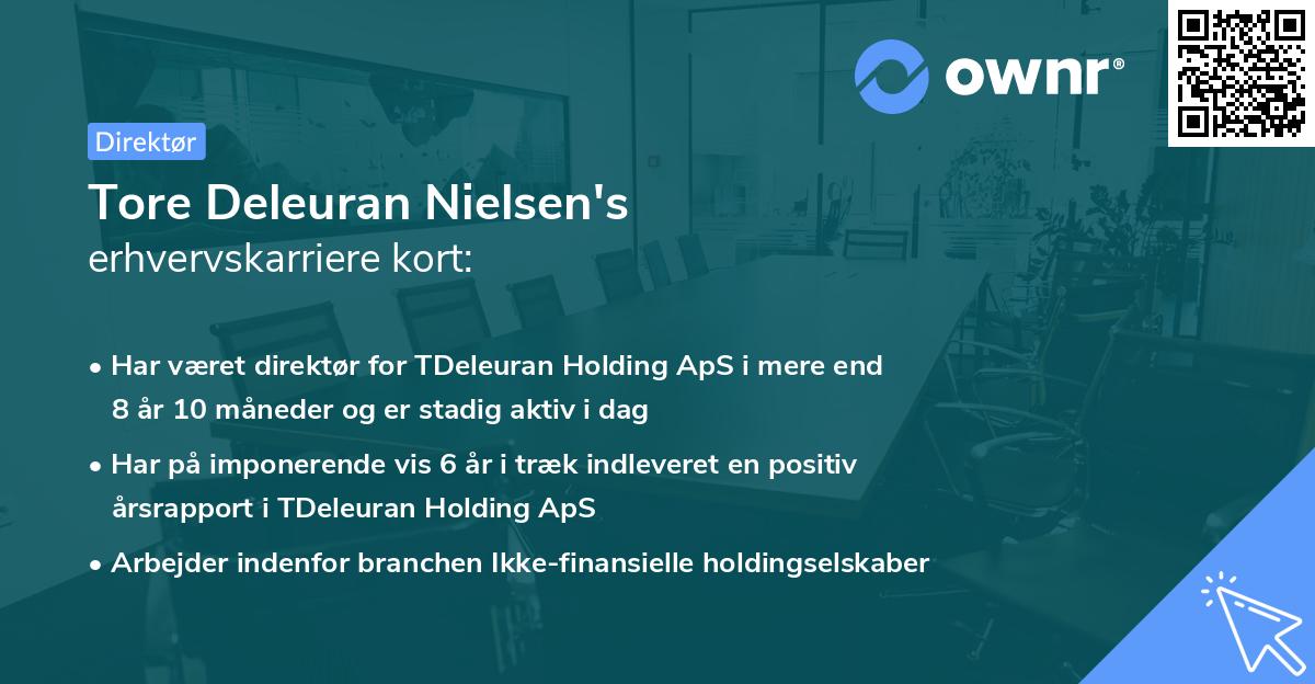 Tore Deleuran Nielsen's erhvervskarriere kort