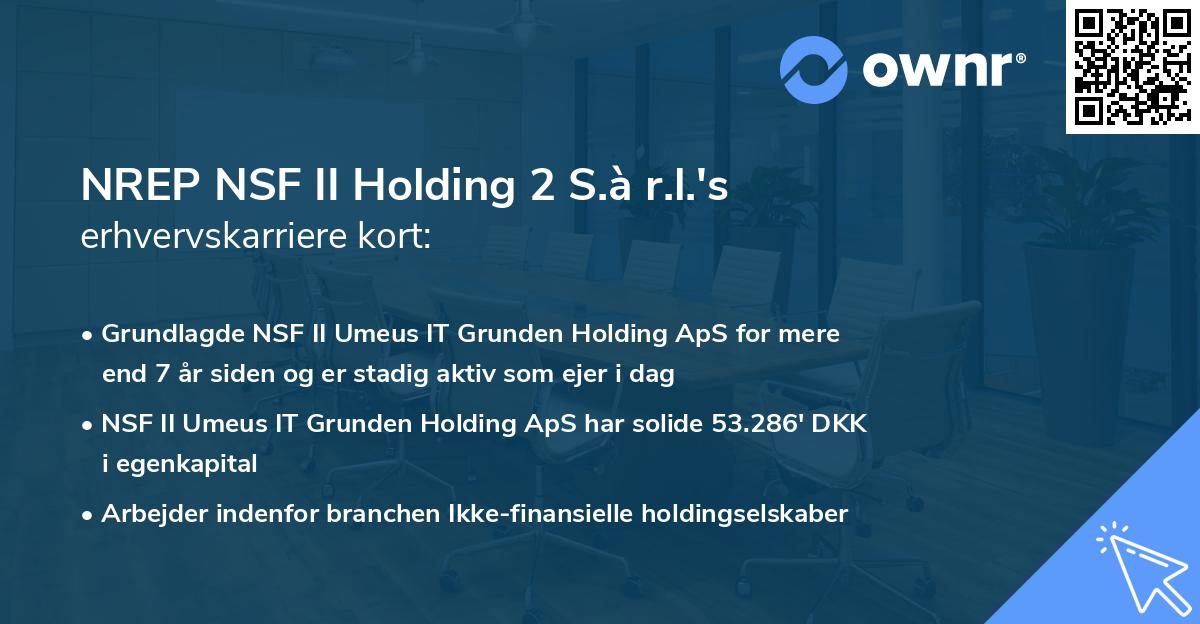 NREP NSF II Holding 2 S.à r.l.'s erhvervskarriere kort