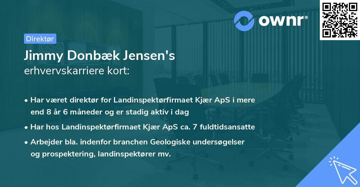 Jimmy Donbæk Jensen's erhvervskarriere kort