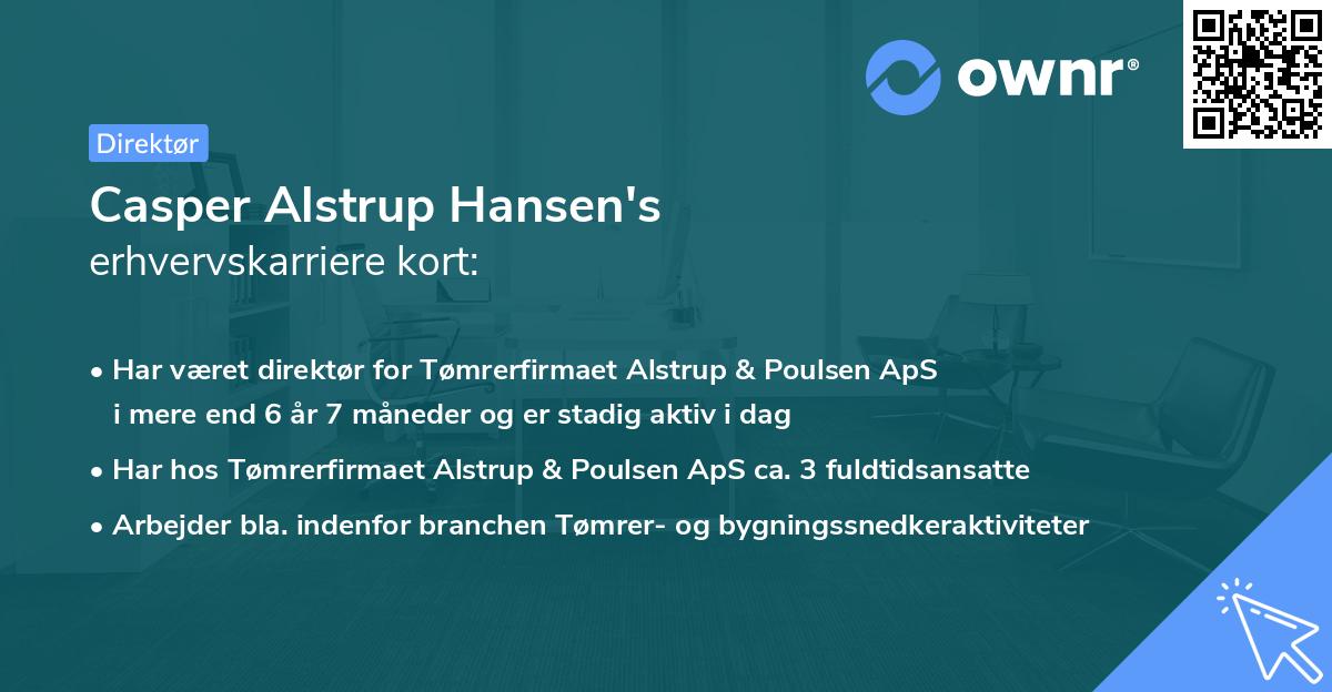 Casper Alstrup Hansen's erhvervskarriere kort