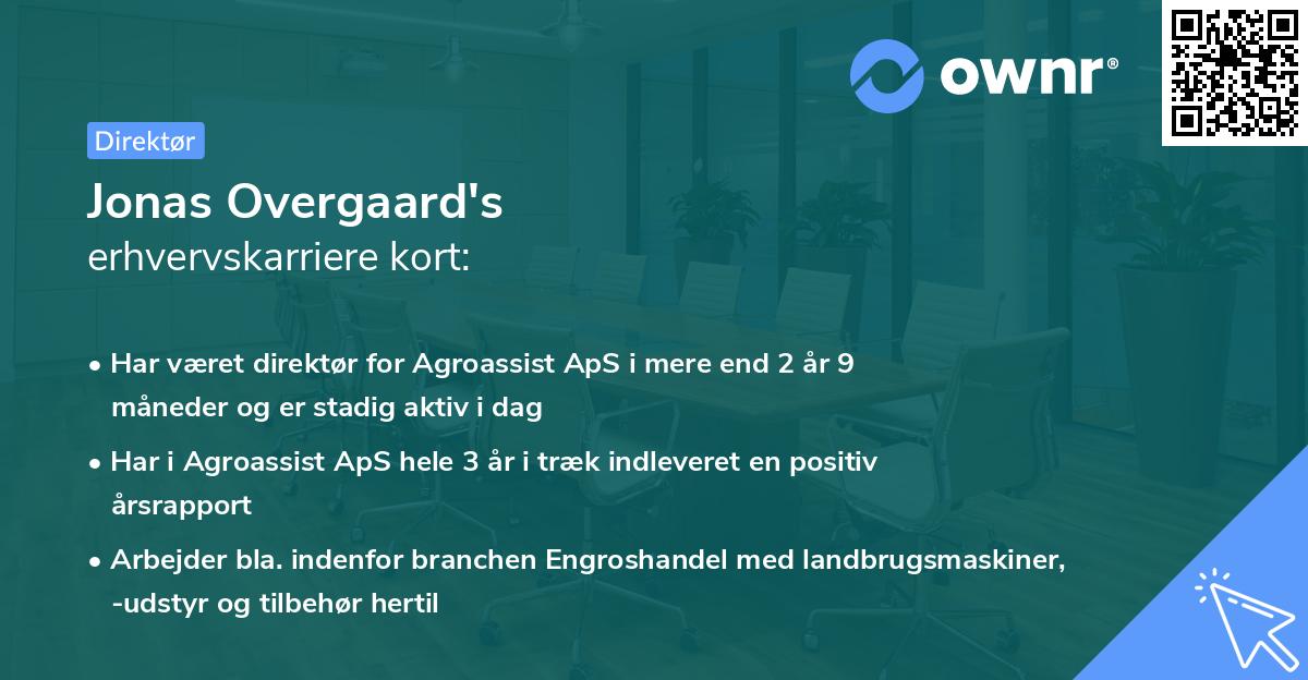 Jonas Overgaard's erhvervskarriere kort