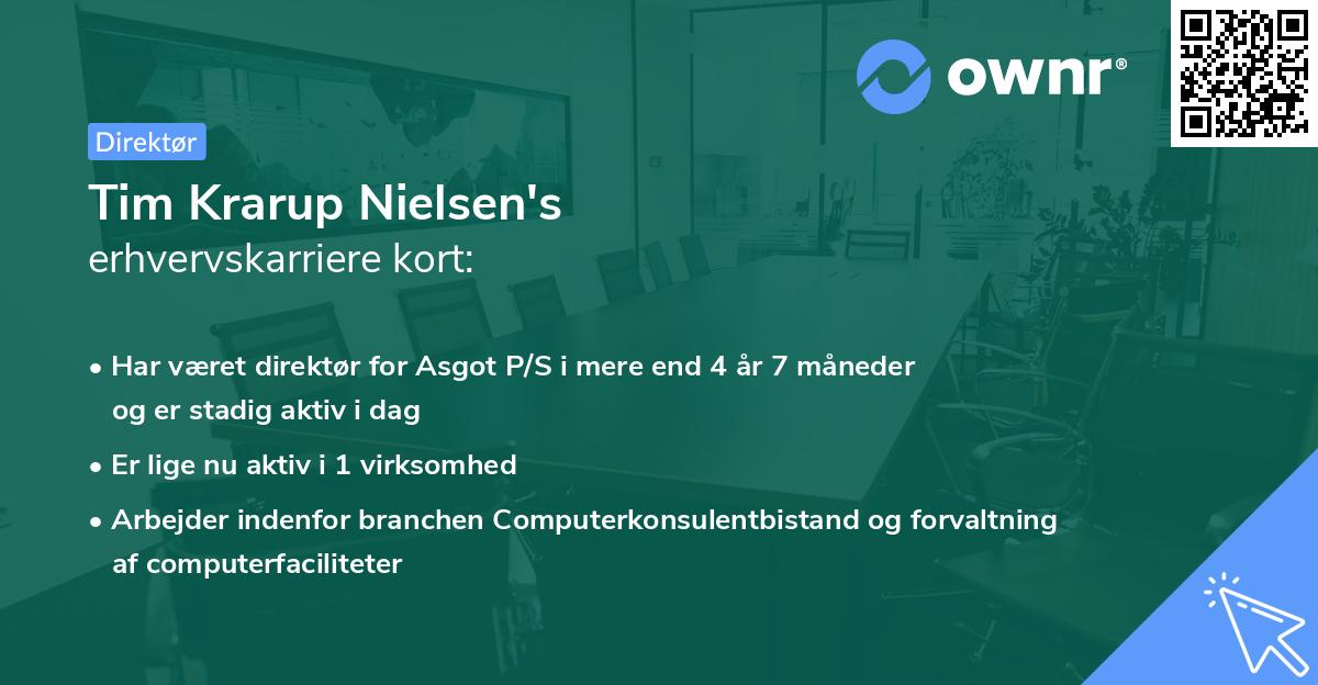 Tim Krarup Nielsen's erhvervskarriere kort