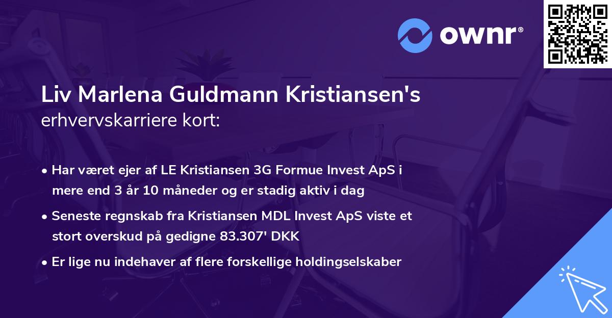 Liv Marlena Guldmann Kristiansen's erhvervskarriere kort