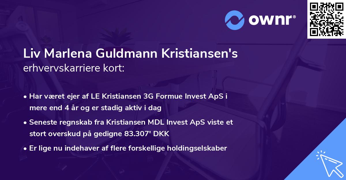 Liv Marlena Guldmann Kristiansen's erhvervskarriere kort