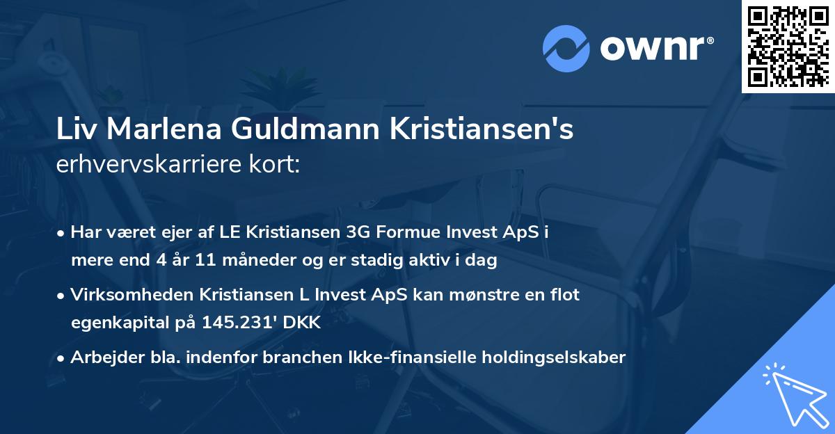Liv Marlena Guldmann Kristiansen's erhvervskarriere kort