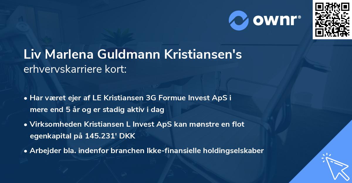 Liv Marlena Guldmann Kristiansen's erhvervskarriere kort