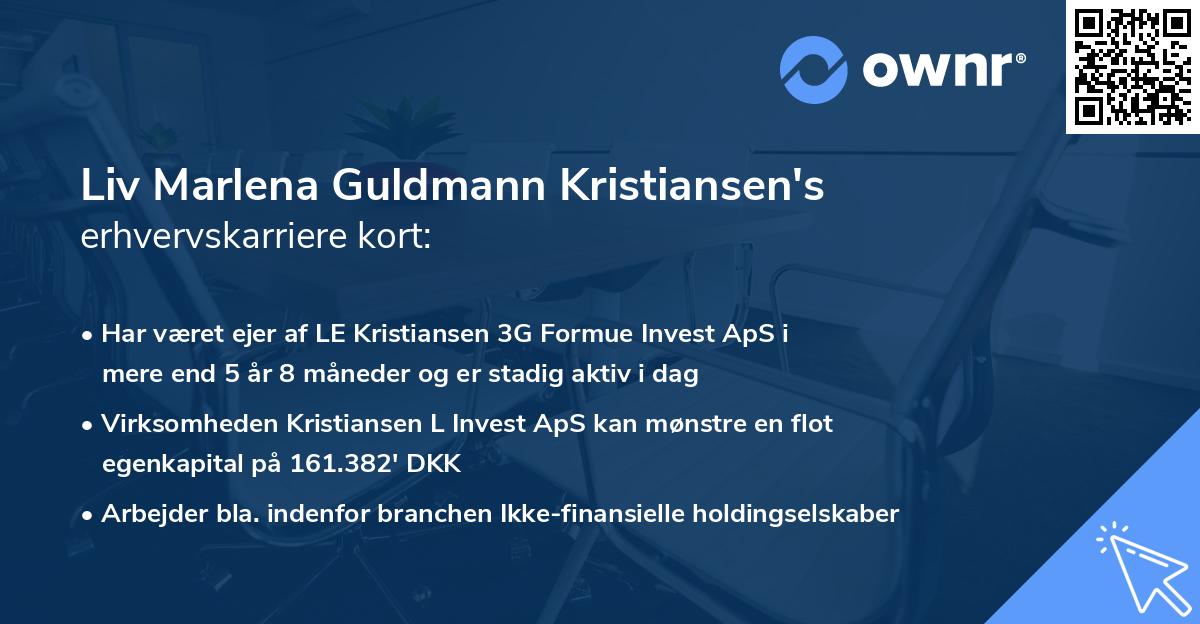 Liv Marlena Guldmann Kristiansen's erhvervskarriere kort