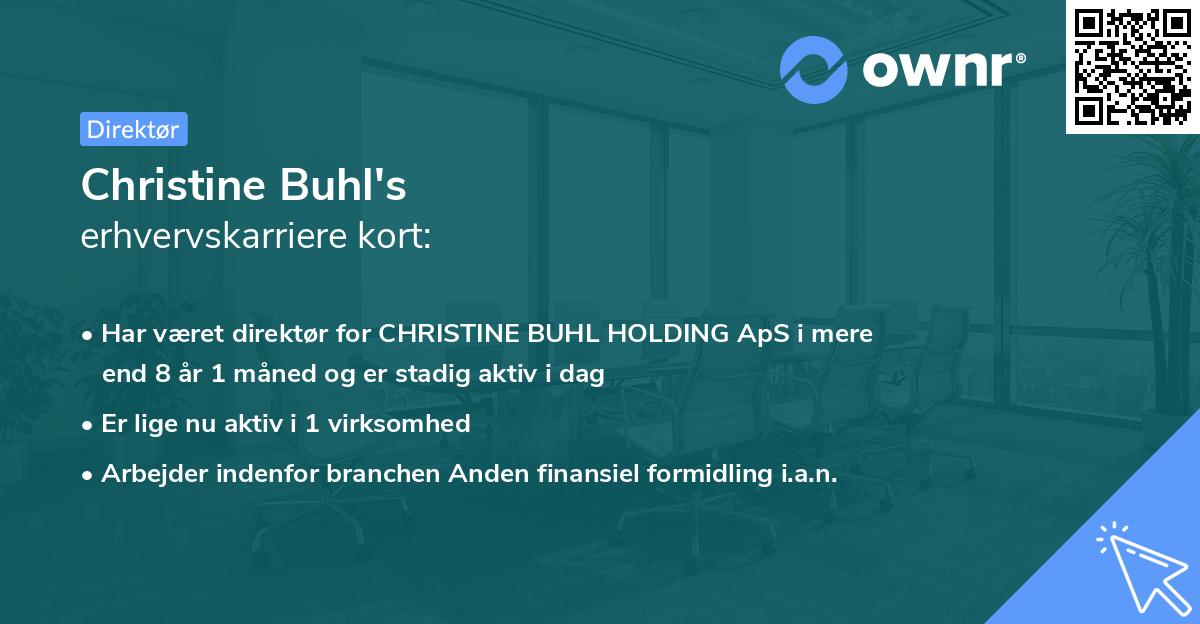 Christine Buhl's erhvervskarriere kort