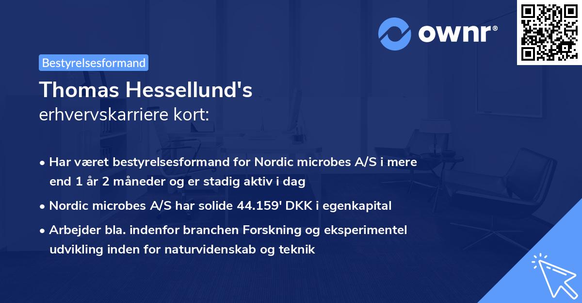 Thomas Hessellund's erhvervskarriere kort