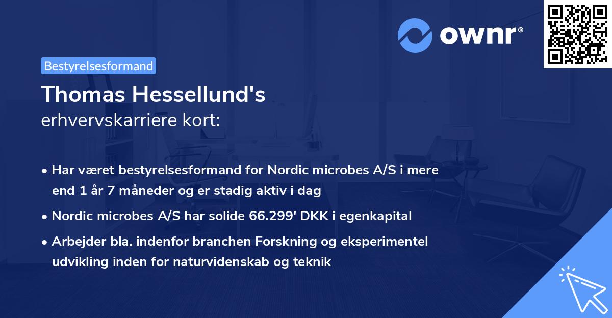 Thomas Hessellund's erhvervskarriere kort