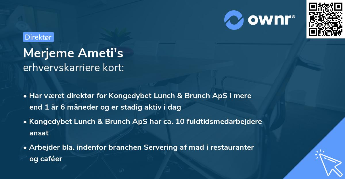 Merjeme Ameti's erhvervskarriere kort