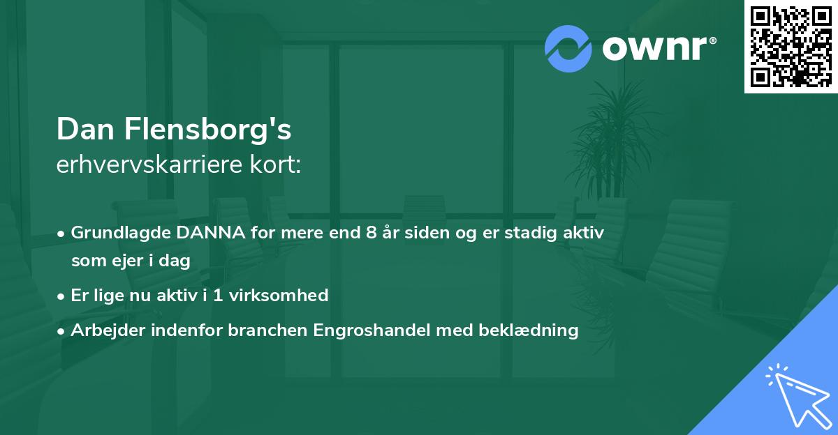 Dan Flensborg's erhvervskarriere kort