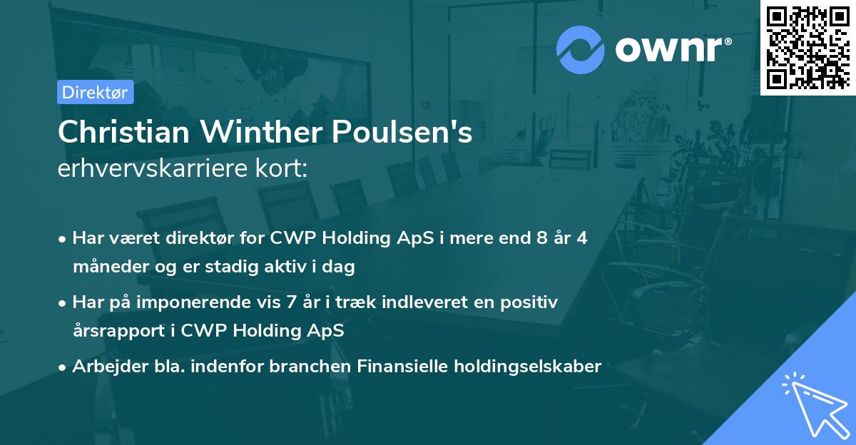 Christian Winther Poulsen's erhvervskarriere kort