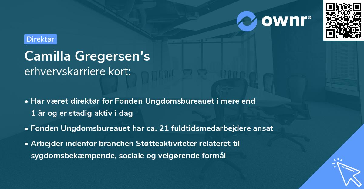 Camilla Gregersen's erhvervskarriere kort