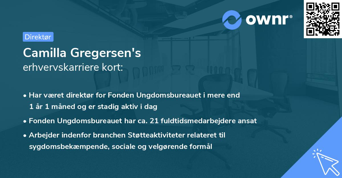 Camilla Gregersen's erhvervskarriere kort