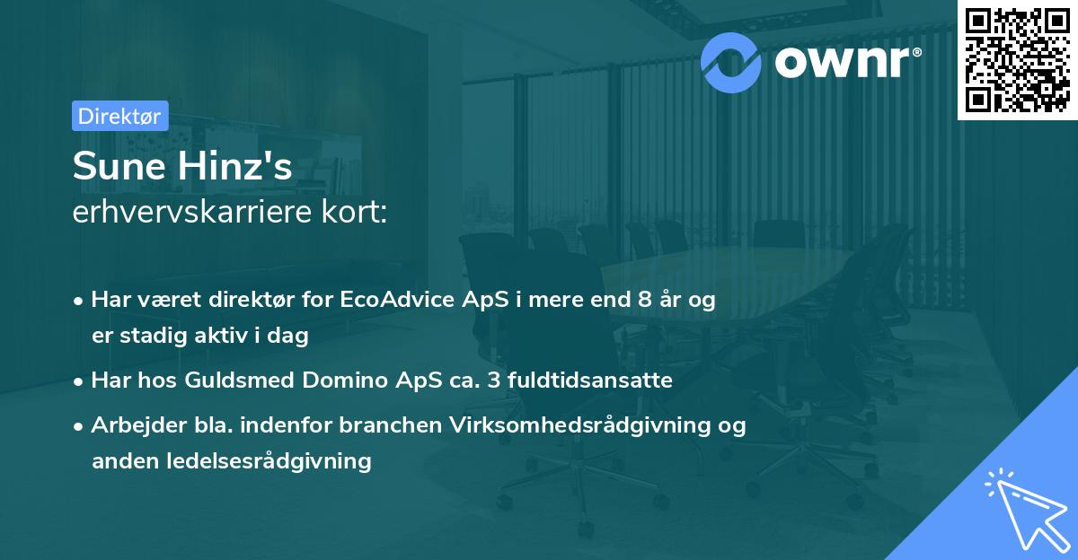Sune Hinz's erhvervskarriere kort