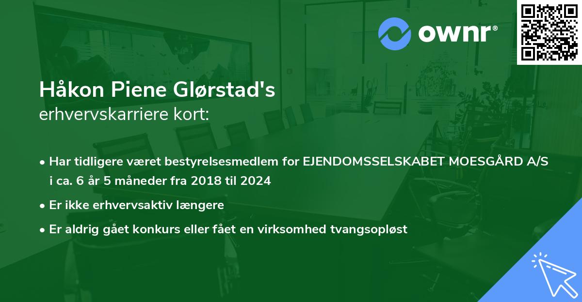 Håkon Piene Glørstad's erhvervskarriere kort