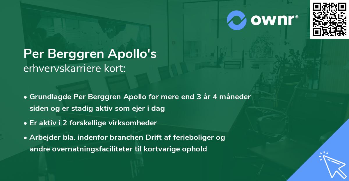 Per Berggren Apollo's erhvervskarriere kort