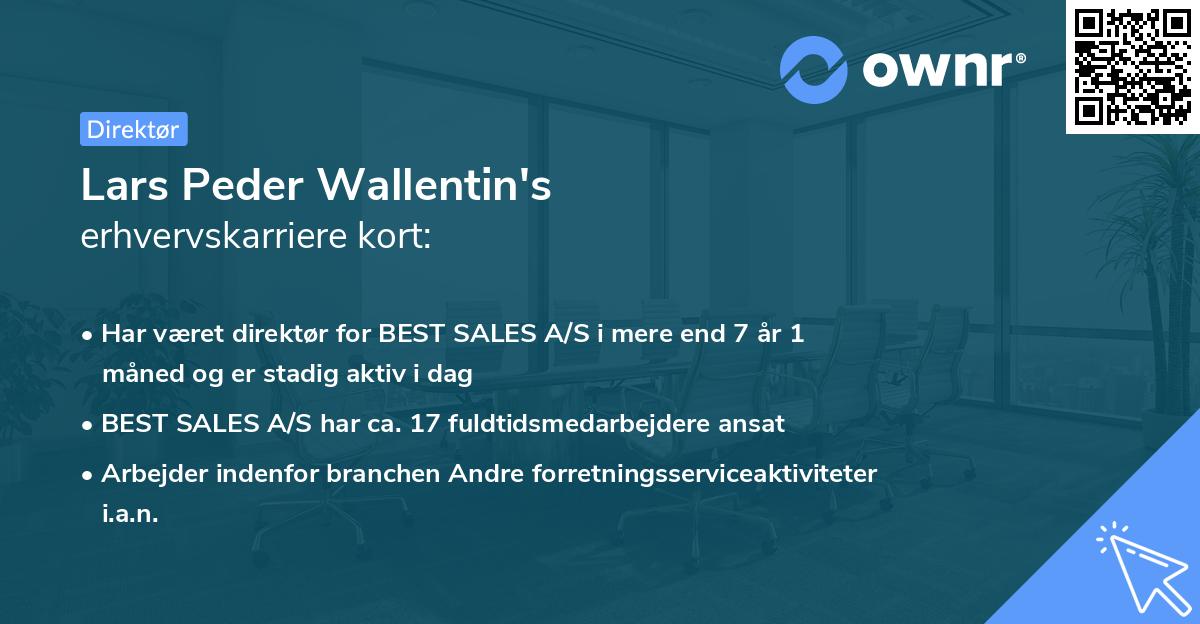 Lars Peder Wallentin's erhvervskarriere kort