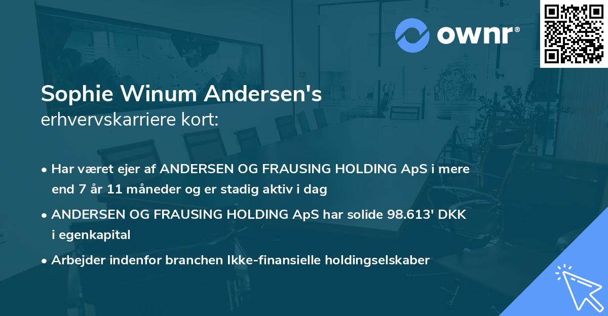 Sophie Winum Andersen's erhvervskarriere kort