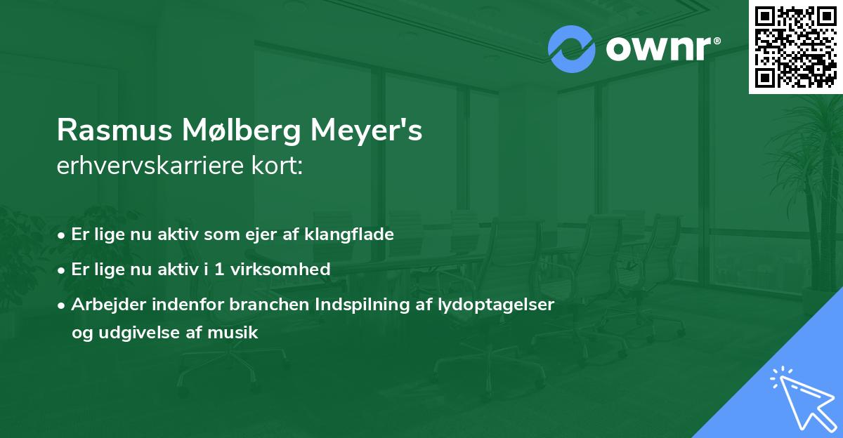 Rasmus Mølberg Meyer's erhvervskarriere kort