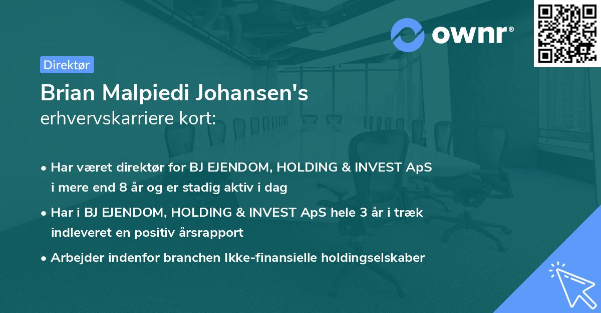 Brian Malpiedi Johansen's erhvervskarriere kort