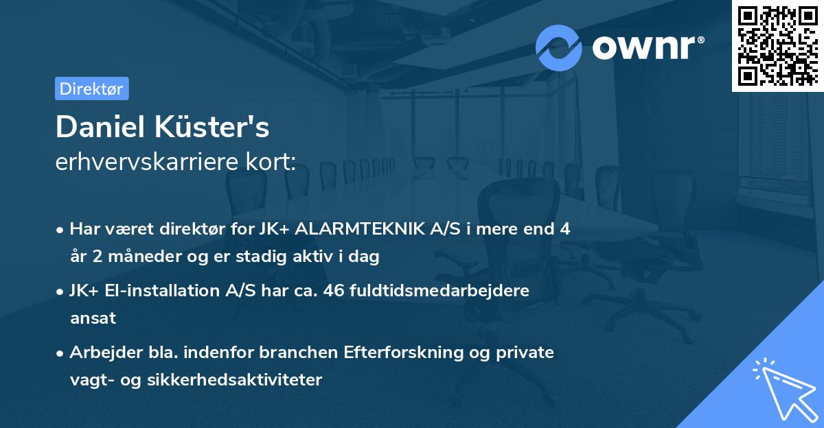 Daniel Küster's erhvervskarriere kort