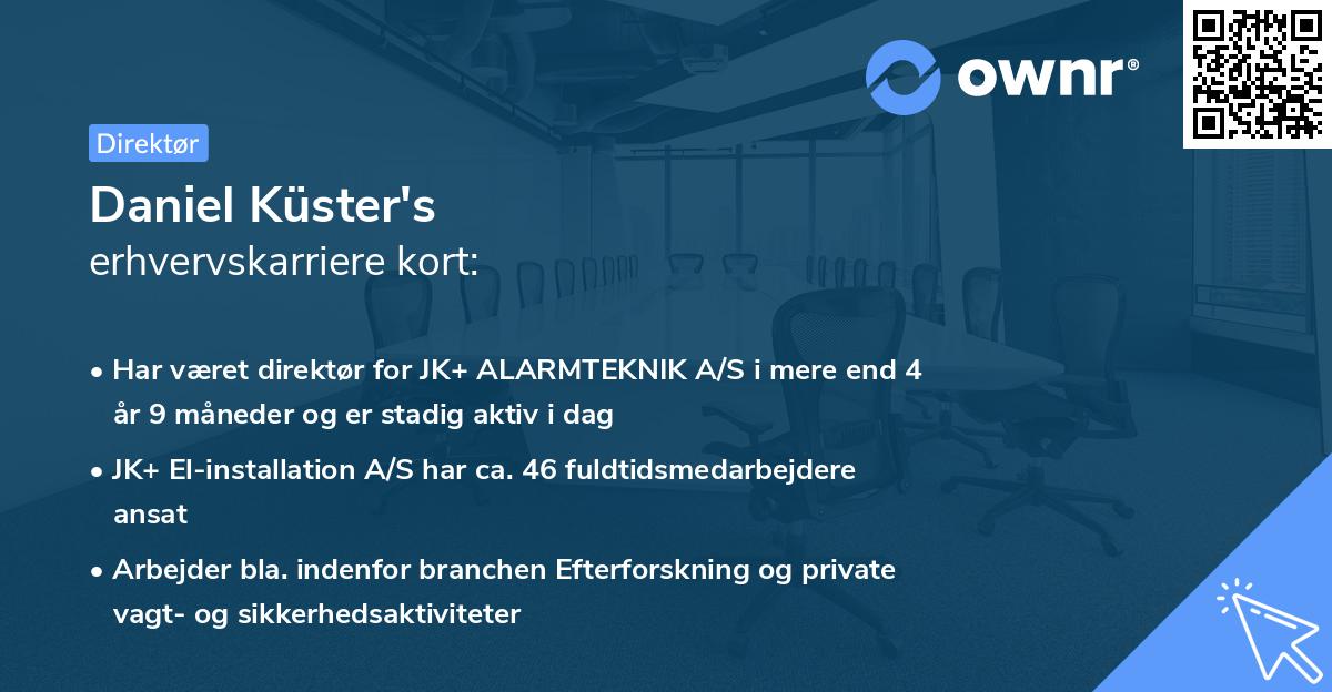 Daniel Küster's erhvervskarriere kort